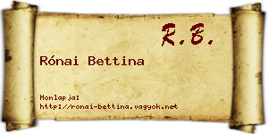 Rónai Bettina névjegykártya